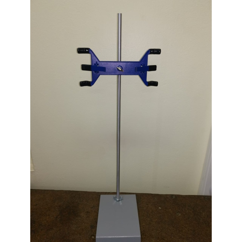 Complete Burette Stand (Base+Retort Rod+Double Burette Clamp) Grey/Bl - Image 2