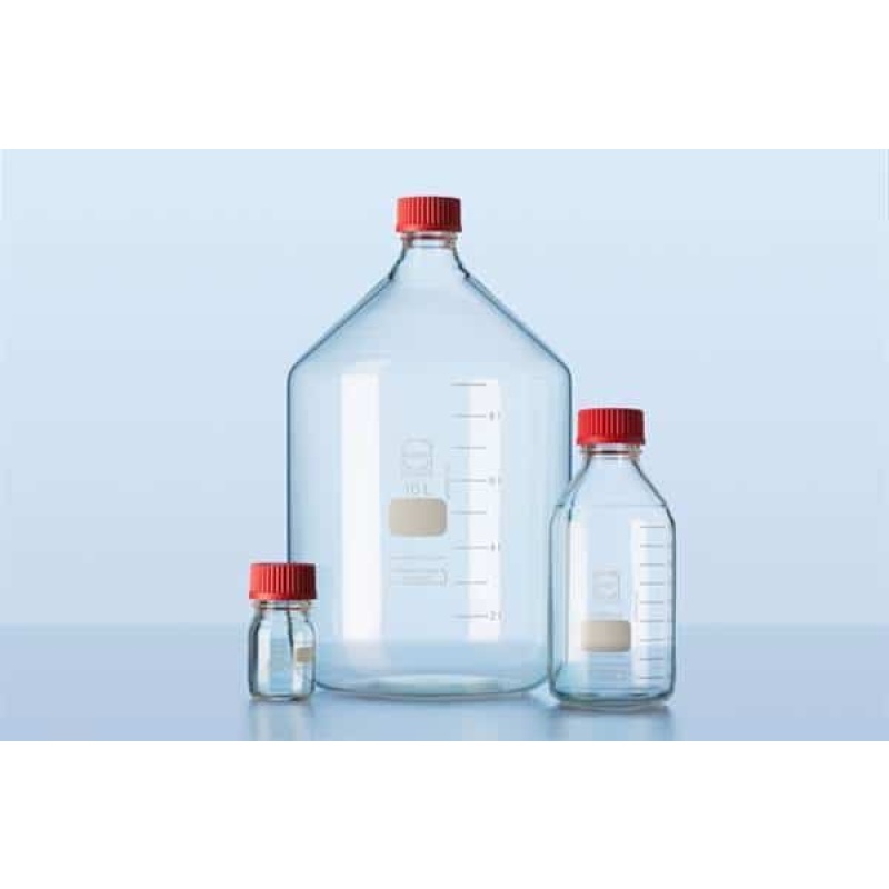 Schott Laboratory Bottle with Red GL32 Cap 100ml - Image 2