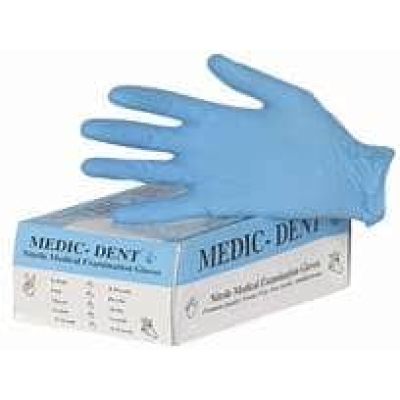 Nitrile Gloves Blue powder free medic dent 100/box Large - Image 2