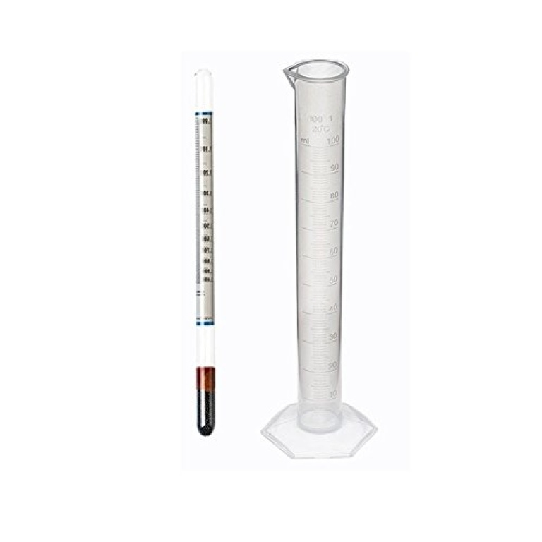 Alcoholmeter 0-100% + 1 Measuring Cylinder