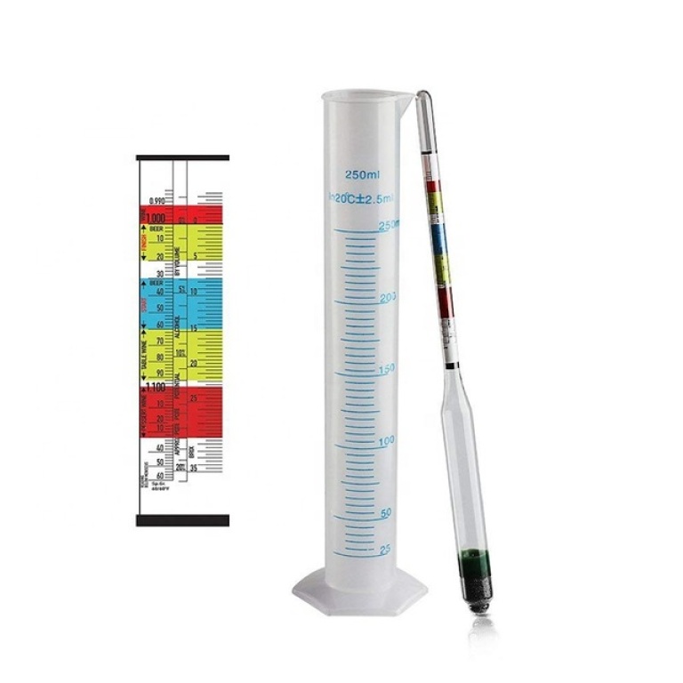 Triple Scale Alcohol-meter +1 Measuring Cylinder